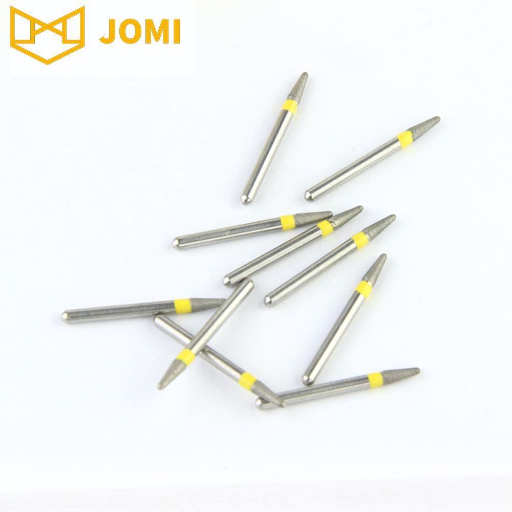 196-016EF/CR-12EF FG Standard Round End Cone/Taper head 1.6mm Yellow Extra Fine Diamond Bur FG