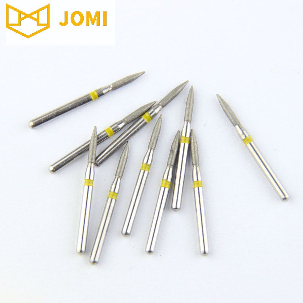 248-012EF/FO-41EF FG Standard Flame head 1.2mm Yellow Extra Fine Diamond Bur FG