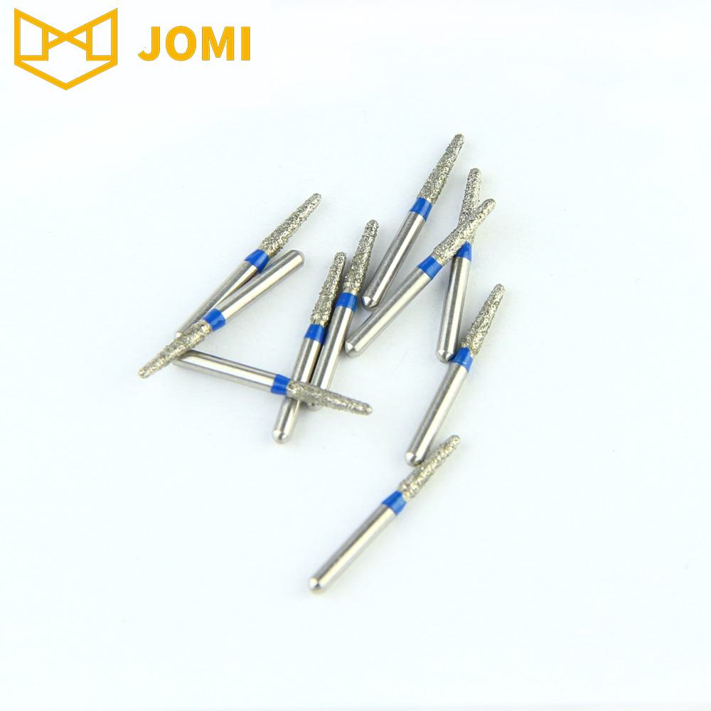 197-S016M/TR-S21 FG Short Round End Cone/Taper head 1.6mm Blue Medium Diamond Bur FG Short